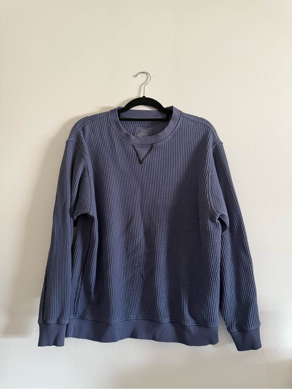 Aerie Slate Blue “Big Chill” Waffle Crewneck - Casual Pullover - size XS